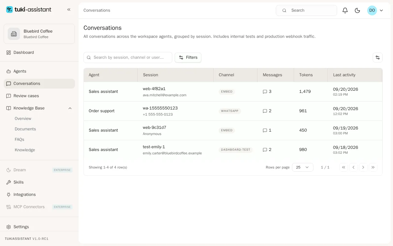 Conversation list