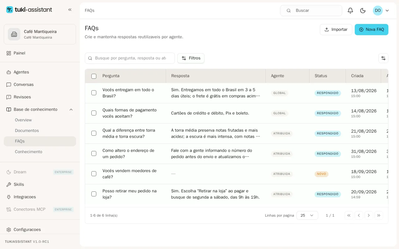 A nova pergunta frequente na lista