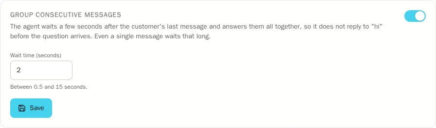 Option to group consecutive messages
