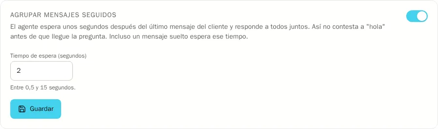 Opción para agrupar mensajes seguidos