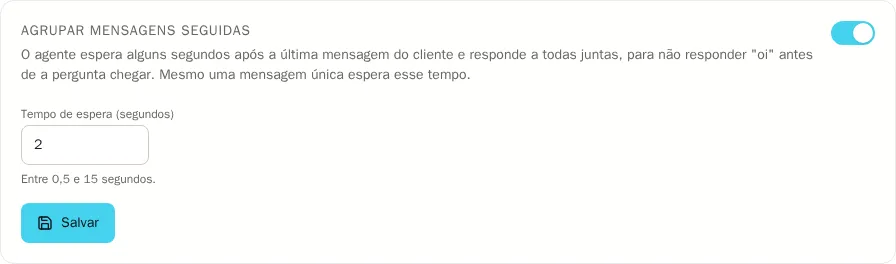 Opção para agrupar mensagens seguidas
